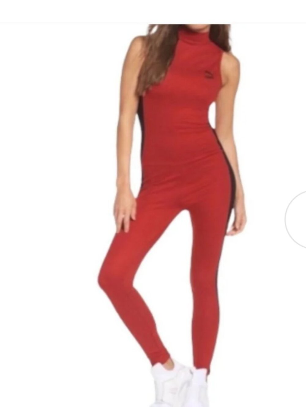 Puma Women's Sleeveless Jumpsuit XL Orange & Black - Pre-Owned Activewear